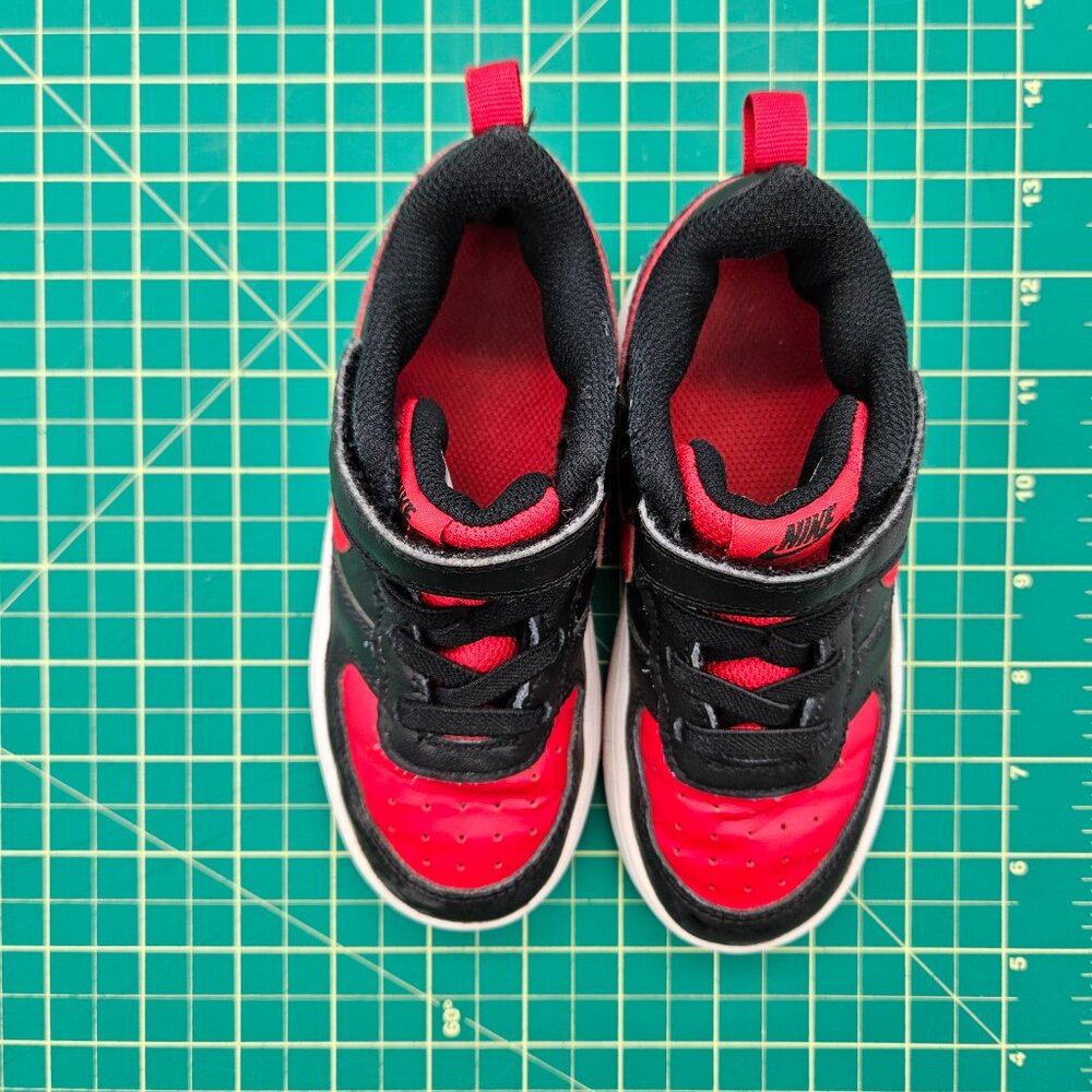 Nike Court Borough Low 2 Black Red White Toddler Boys Sneakers Sz 9C BQ5453-007 - Picture 10 of 12